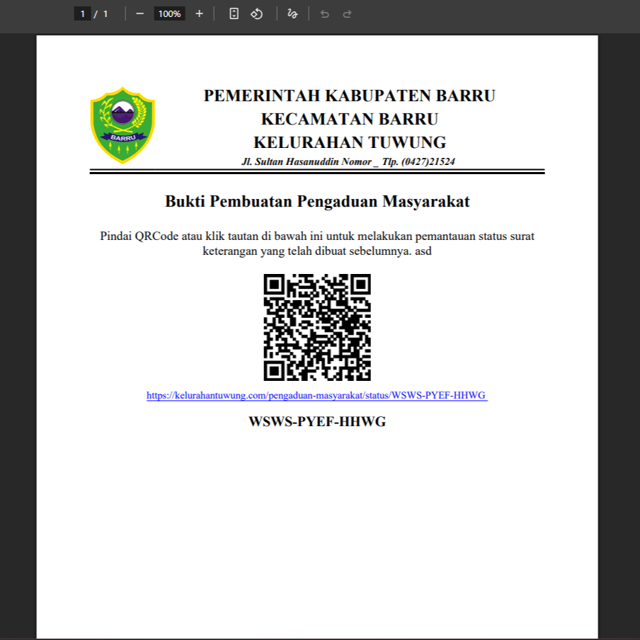 tentukan surat online